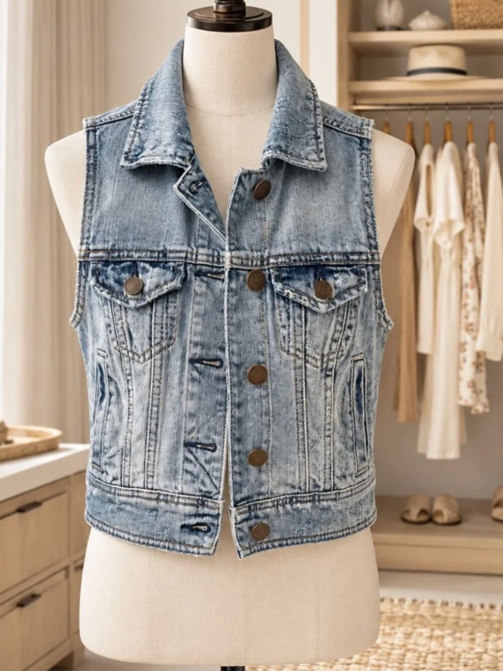 American Eagle Denim Vest XXS